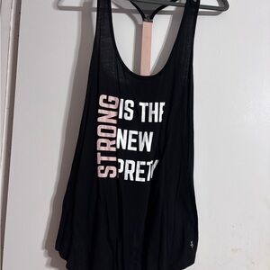 torrid Black Tank Top with Pink & White 'Strong Is The New Pretty' Graphic